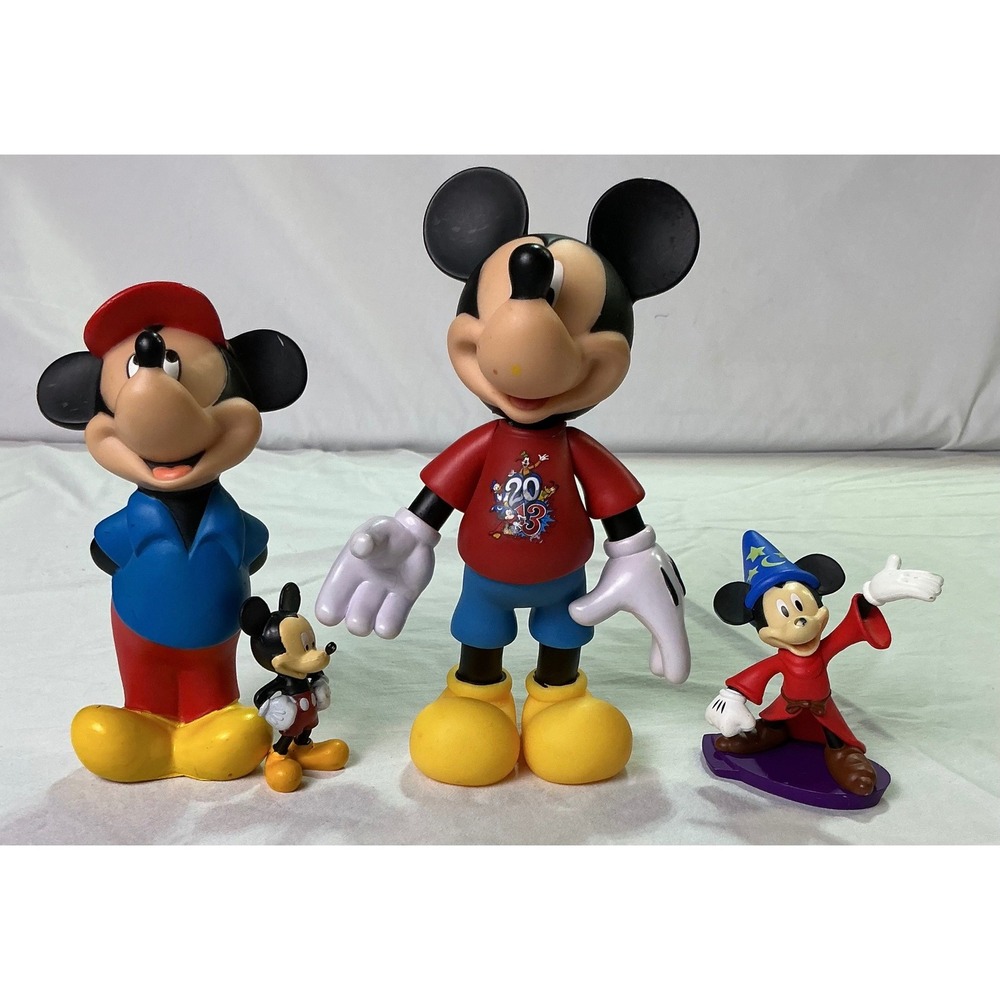 Disney Mickey‎ Mouse Figurine Lot Sorcerer Mickey Vintage Collectibles 4pc